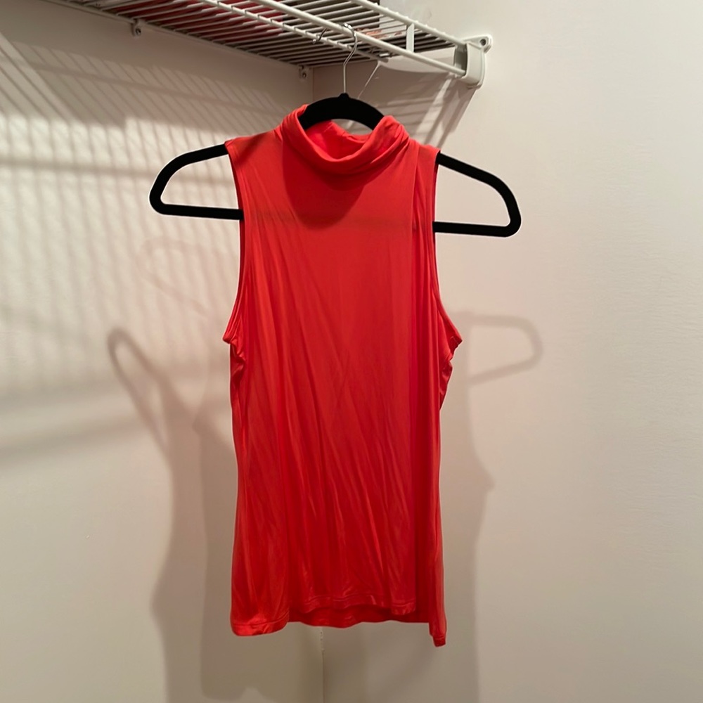 Red-orange sleeveless turtle neck top from H&M; size S | never worn